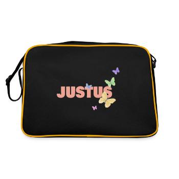 Vorname Justus - Retro Tasche - Schwarz/Gold - Hinten