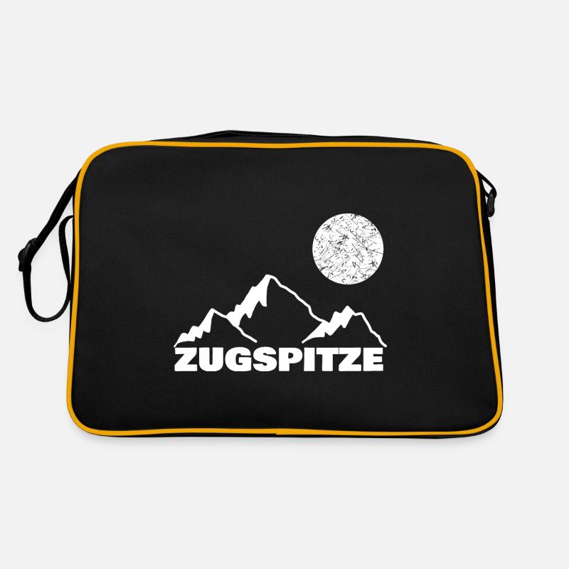 Berg Zugspitze - Retro Tasche - Schwarz/Gold