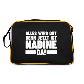 Nadine - Retro Tasche - Schwarz/Gold - Hinten