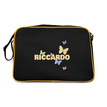 Prénom pour Riccardo Boy’s name Butterflies - Sac Retro - noir/or - Dos