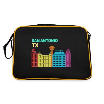 San Antonio TX Skyline Design for Proud San - Retro Bag - black/gold - Back