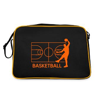 Basketball slamdunk basketball player "throwing baskets" - Retro Bag - black/gold - Back