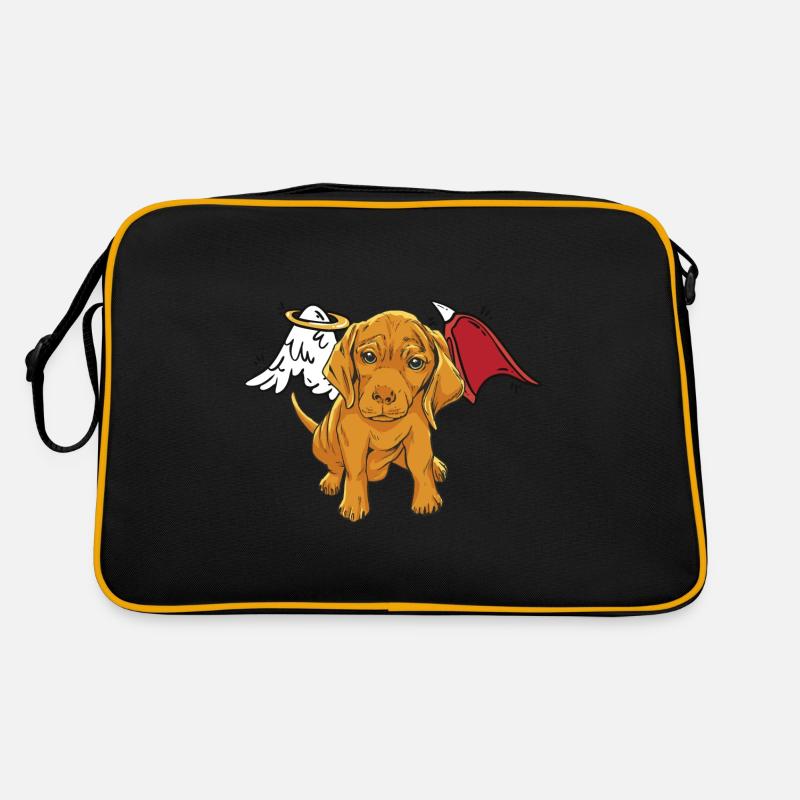 Dog Pets Angel Devil Wings Dogs Devilish Retro Bag