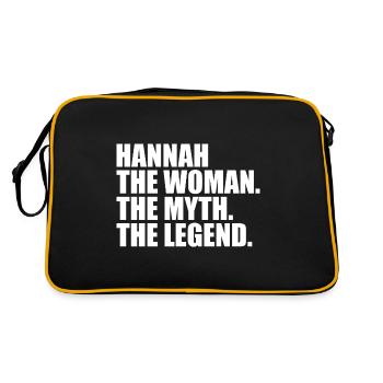 Woman Myth Legend Name Hannah - Retro Bag - black/gold - Back