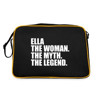 Femme, Mythe, Légende, Prénom Ella - Sac Retro - noir/or - Dos