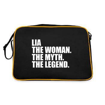 Femme, Mythe, Légende, Nom, Lia - Sac Retro - noir/or - Dos