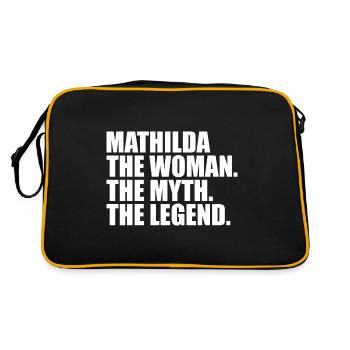 Woman Mythos Legende Name Mathilda - Retro Tasche - Schwarz/Gold - Hinten