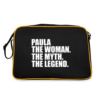 Femme, Mythe, Légende, Prénom Paula - Sac Retro - noir/or - Dos