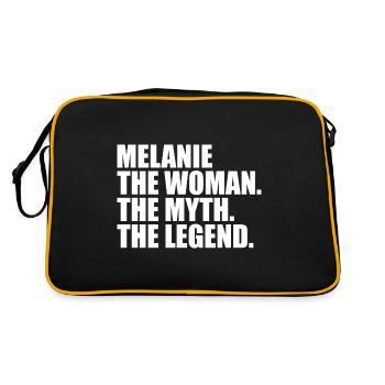 Woman Myth Legend Name Melanie - Retro Bag - black/gold - Back