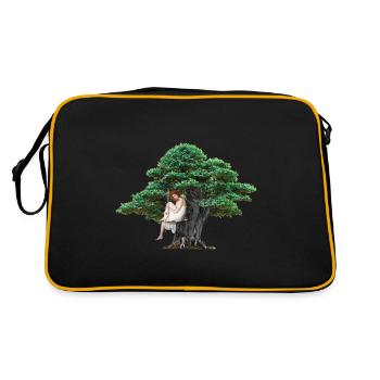 Girl tree nature sensual swing feelings - Retro Bag - black/gold - Back