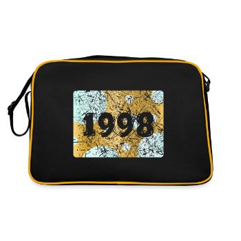 Zahl 1998 - Retro Tasche - Schwarz/Gold - Hinten
