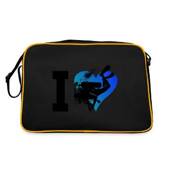 Scuba Diver Herren Free Dive Diver Damen - Retro Tasche - Schwarz/Gold - Hinten