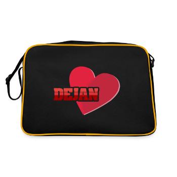 Prénom Dejan - Sac Retro - noir/or - Dos