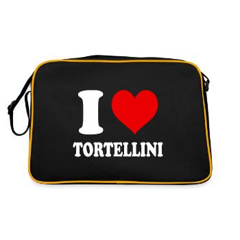 J’aime les tortellini Cuisine italienne Funny Heart - Sac Retro - noir/or - Dos