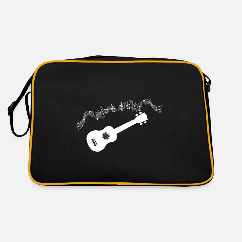 Ukulele - Retro Tasche - Schwarz/Gold