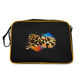 Boule Python Aquarelle Reptile Keeper Snake Design - Sac Retro - noir/or - Dos