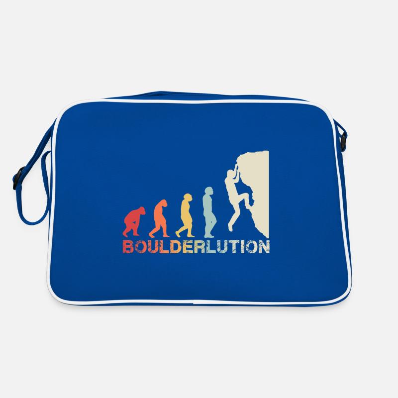 Bouldern Klettern Evolution Bergsteiger Vintage Retro Tasche