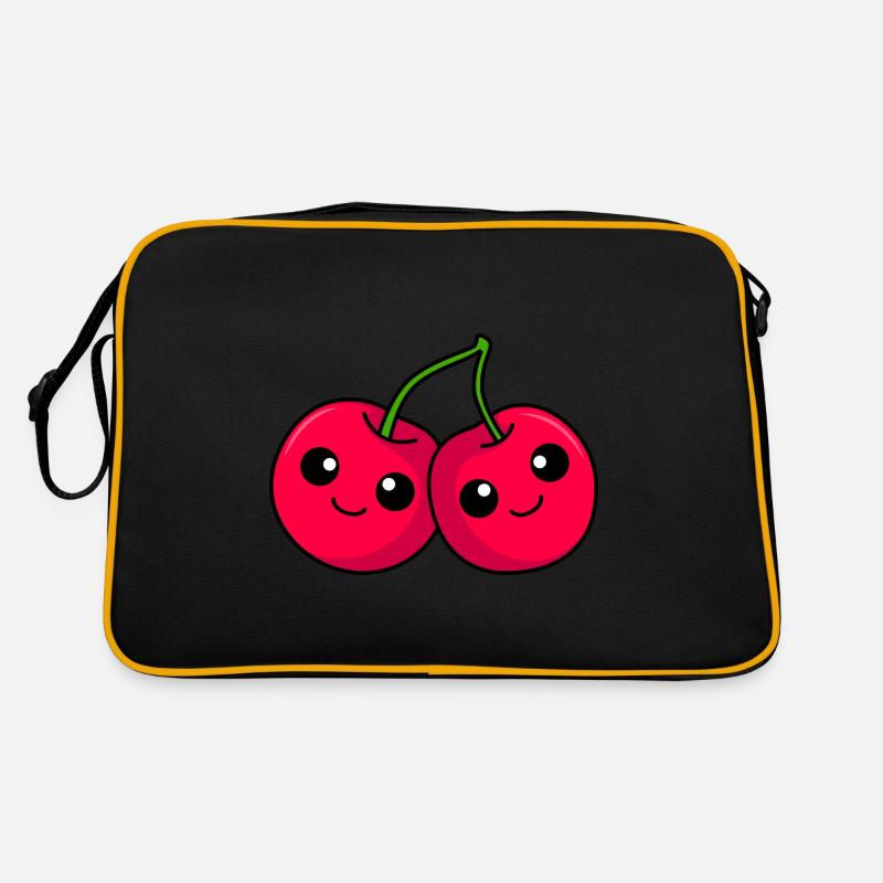 Kirsche Comic - Retro Tasche - Schwarz/Gold