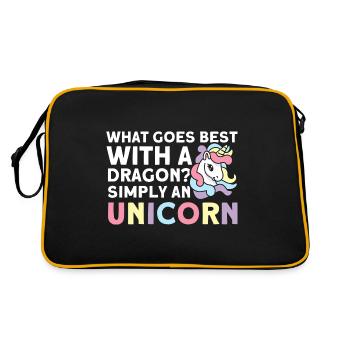 Unicorn Dragon Unicorn Unicorn Lovers - Retro Bag - black/gold - Back