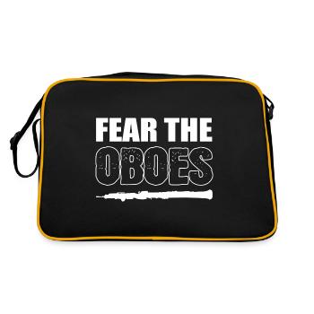 Angst vor den Oboen Musikliebhaber Geschenk - Retro Tasche - Schwarz/Gold - Hinten