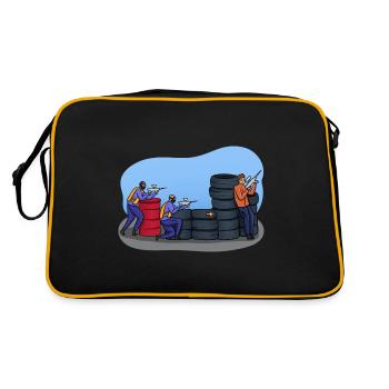 Paintball illustration - Retro Bag - black/gold - Back