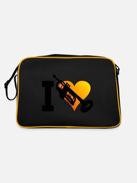 Men's Trumpeter Trumpet Players Trumpet Playing - Retro Bag - black/gold - Back