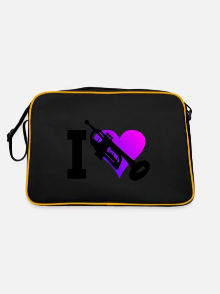 Trumpet Playing Trumpet Player Men's TrumpetSp - Retro Bag - black/gold - Back