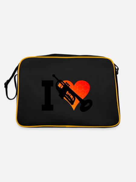 Men's Trumpet Playing Trumpet Trumpets Players - Retro Bag - black/gold - Back