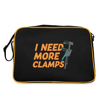 I Need More Clamps Funny Woodworker Carpenter - Retro Bag - black/gold - Back
