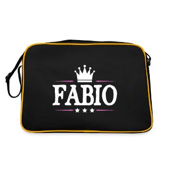 Fabio - Retro Tasche - Schwarz/Gold - Hinten