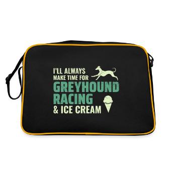 Greyhound Racing Ice Cream Dog Pet Race Animal - Sac Retro - noir/or - Dos