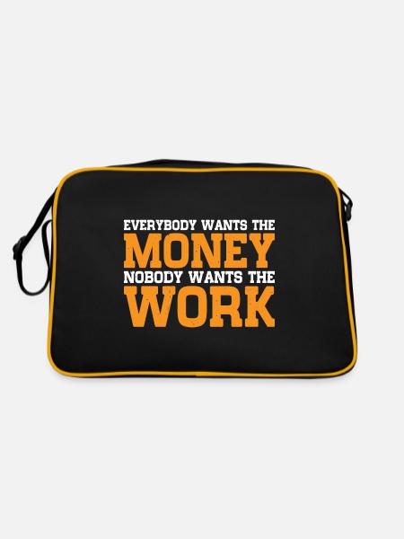 Everybody Wants The Money Nobody Wants The Work 15 - Retro Bag - black/gold - Back