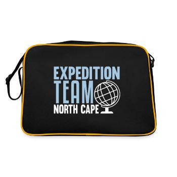 Nordkap/ North Cape team Round trip design - Retro Bag - black/gold - Back