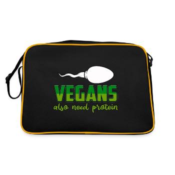 Vegans also need protein - Retro Tasche - Schwarz/Gold - Hinten