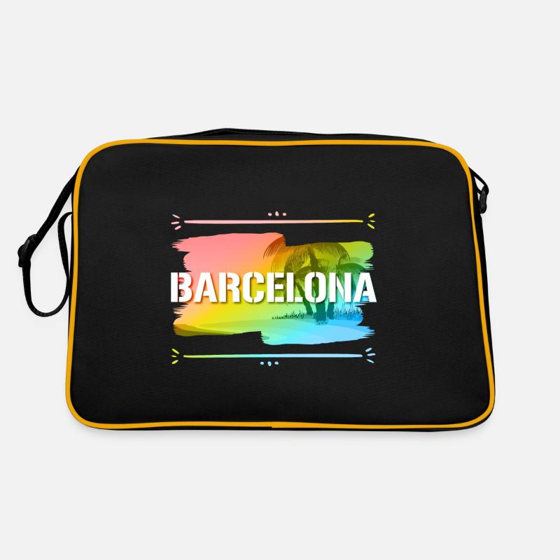 Barcelona - Retro Tasche - Schwarz/Gold