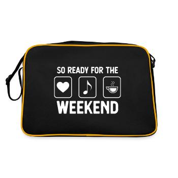 So ready for the weekend - coffee - music - - Retro Bag - black/gold - Back