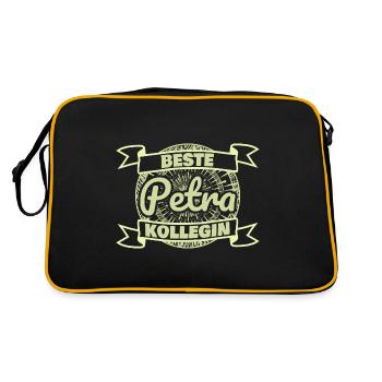 Geschenk für Petra - Retro Tasche - Schwarz/Gold - Hinten