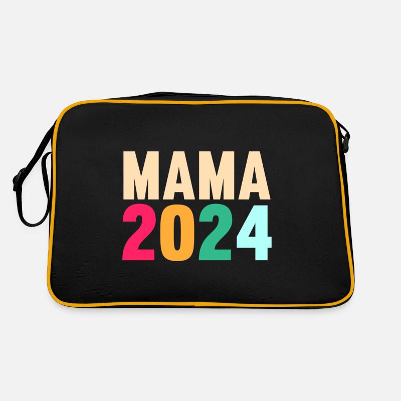 Werdende Mama 2024 - Retro Tasche - Schwarz/Gold