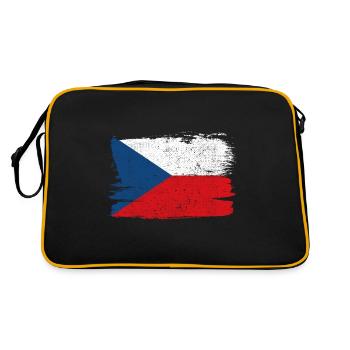 République tchèque Tchéquie drapeau drapeau paix Vintage - Sac Retro - noir/or - Dos