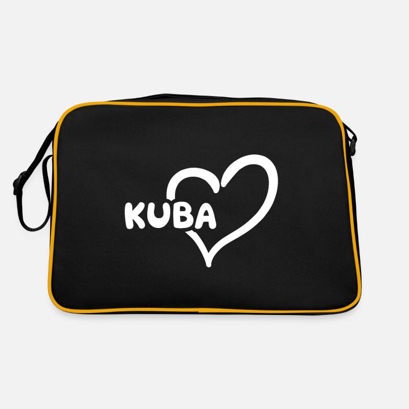Geschenk für Kuba - Retro Tasche - Schwarz/Gold
