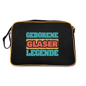 Geschenk für Glaser - Retro Tasche - Schwarz/Gold - Hinten