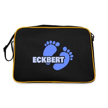 Geschenk für Eckbert - Retro Tasche - Schwarz/Gold - Hinten