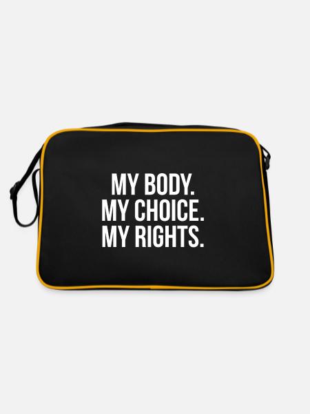 Feminist Feministin Feminismus Wahl Weiß - Retro Tasche - Schwarz/Gold