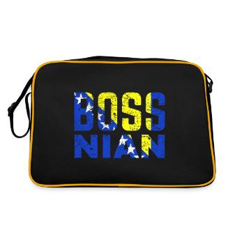 Bosniaque - Patron - Drôle - Sac Retro - noir/or - Dos