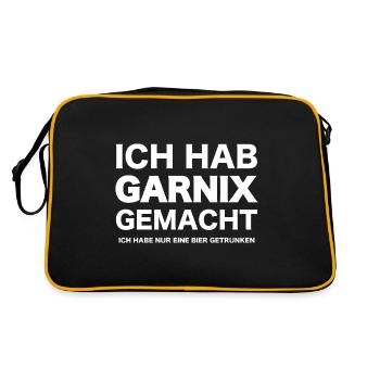 Ich Hab Gar nix Gemacht Habe nur ein Bier getrunke - Retro Tasche - Schwarz/Gold - Hinten