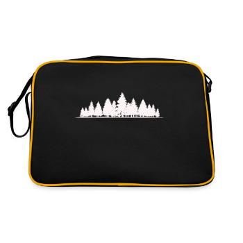 Forêt Silhouette arbres - Sac Retro - noir/or - Dos