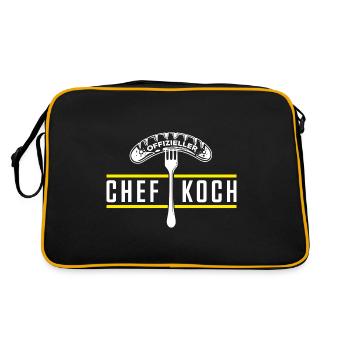 Chefkoch Wurst - Retro Tasche - Schwarz/Gold - Hinten