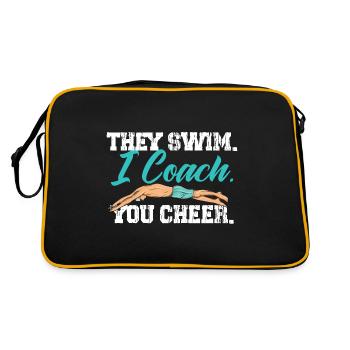 Swimming design for a swimming instructor - Retro Bag - black/gold - Back