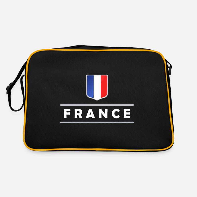 Frankreich - Retro Tasche - Schwarz/Gold