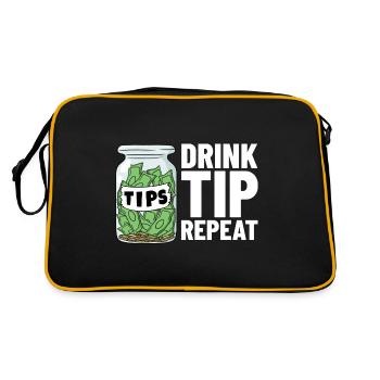 Barkeeper Trinkgeldgefäß Trinkgeld Kellner - Retro Tasche - Schwarz/Gold - Hinten